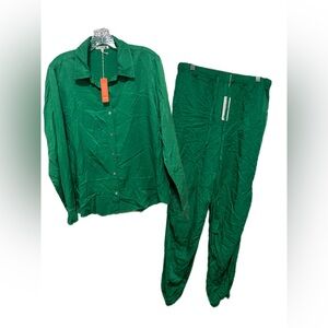 Sundry Set Joggers & Long Sleeve Button Down